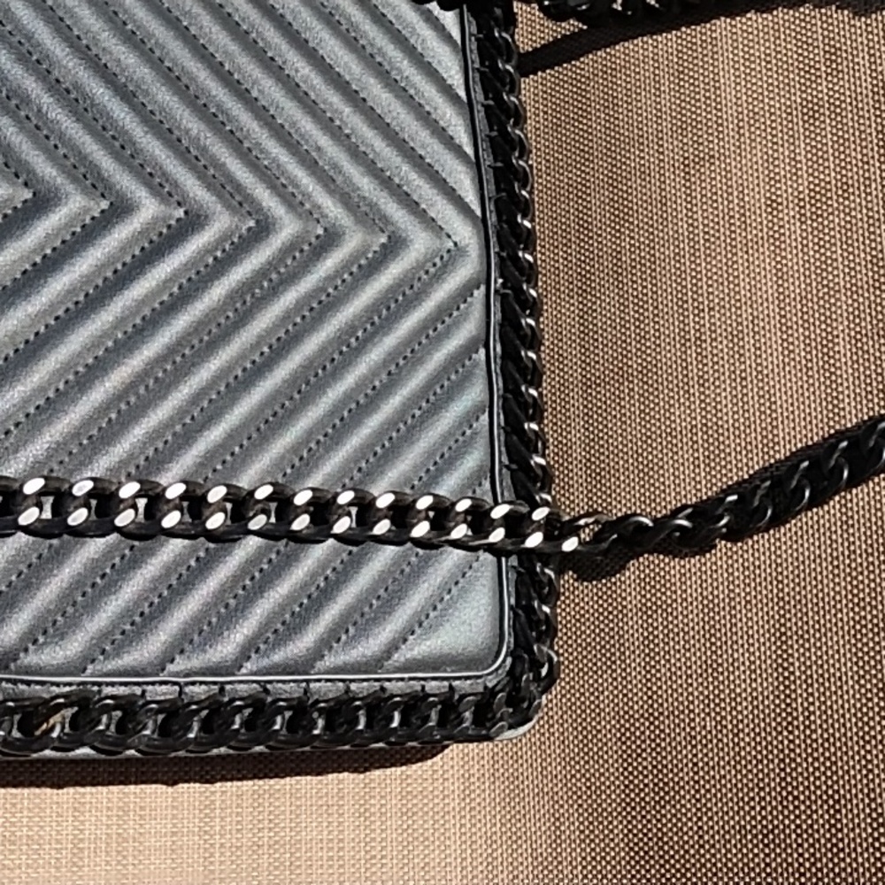 Aldo  Black & Heavy Metal Chain Bag - Picture 4 of 16